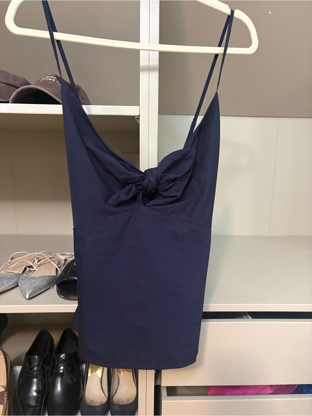Banana Republic Factory Navy Spaghetti-Strap Knot Cami, L - Picture 10 of 10